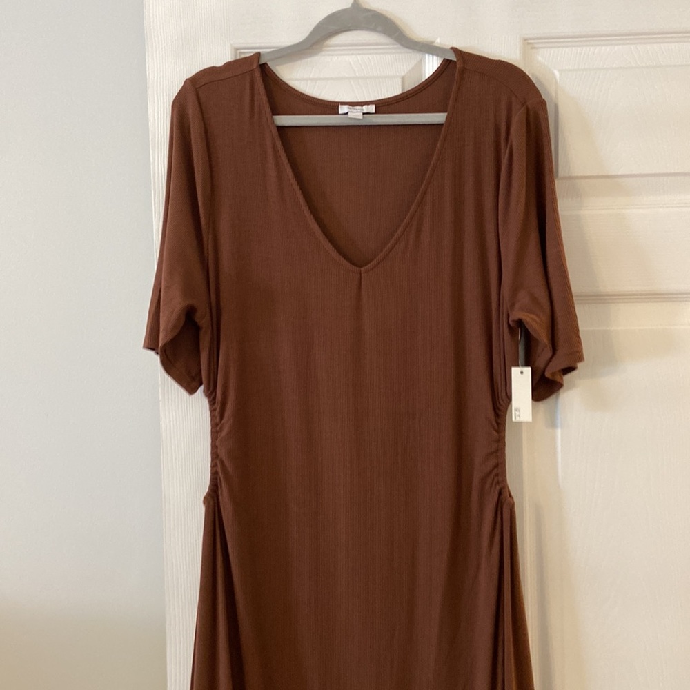 DAILY RITUAL BODY SHAPE DRESS SIZE XL BRAND NEW COLOR BROWN VERY SOFT - Picture 4 of 16